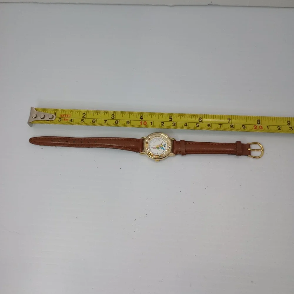 Disney Tinker‎ Bell Floating Rhinestones Gold Tone Quartz Time Works New Battery